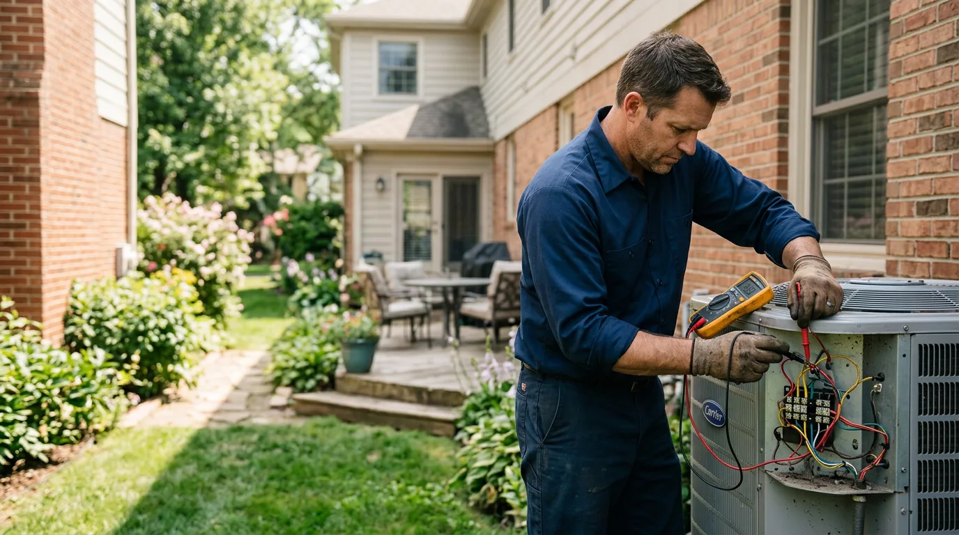 HVAC technician working near Plum City, WI